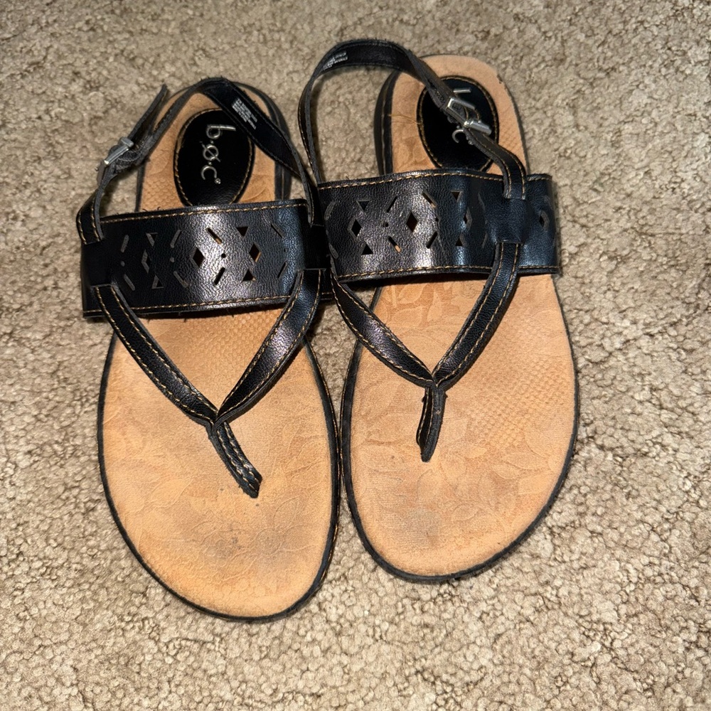 BOC Black and Tan Sandals